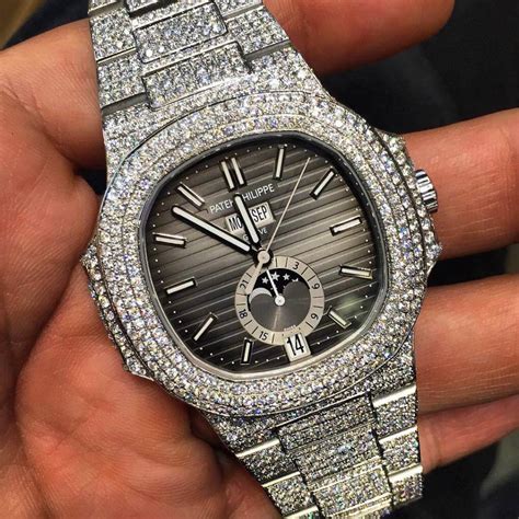 patek philippe iced out|patek philippe nautilus full diamond.